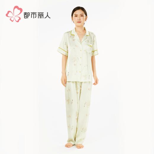 都市丽人女士丝质短袖套装薄冰雪丝提花生活家居短袖类LHH1B5 商品图2