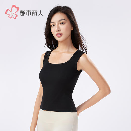 都市丽人棉质宽肩背心罗纹棉时尚美搭宽肩背心LVH6A1 商品图2