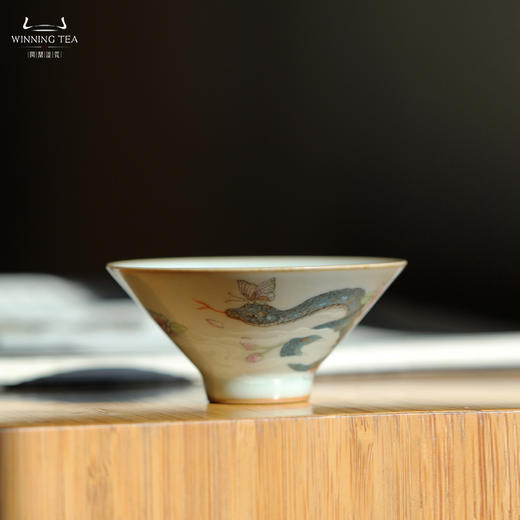 问鼎汝瓷鼎峰系列天青精工款小斗笠杯（蛇不得你） 商品图0