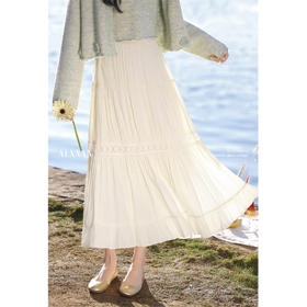 【6折秒杀】鹿向南「月光恋人」杏色新款半身裙L529219