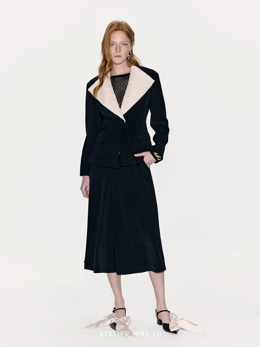 【云端漫步】肌理柔纱艺术拼接收腰西装外套 商品图2