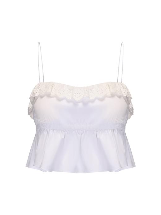 【南法假日】蕾丝拼接设计立体下摆吊带上衣 商品图4