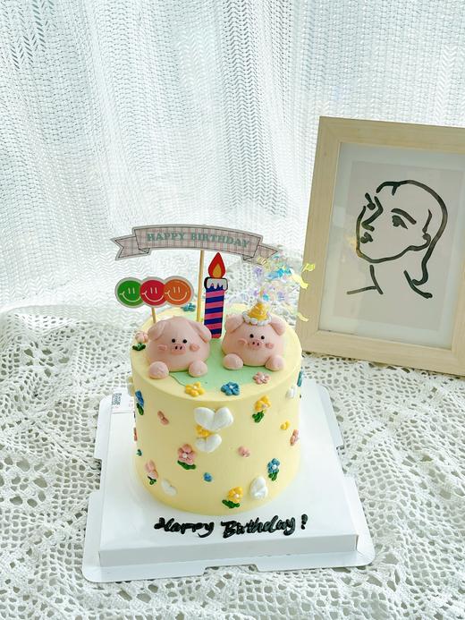 奶油霜动物小猪蛋糕（需要更换动物可以联系客服哦） 商品图0