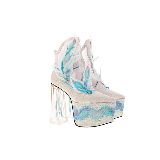 sheme野纤物语系列全球限量版天然火草绒可拆卸叶片时尚女士短靴可定制 商品图5