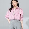 【高货xg】全新升级【铂金会员174/天猫229/差价55】(20905) 洛诗琳早春新款设计感小众粉条纹叠穿宽松慵懒风衬衫外套 商品缩略图0