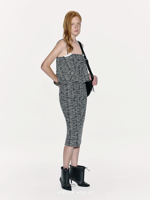 【飞鱼子酱】撞色一字蝴蝶结廓形A字吊带上衣 商品图2