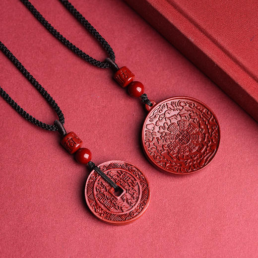 【纳福❗️朱砂山鬼花钱吊坠】朱砂蛇年本命年平安扣钥匙扣挂件 情侣挂件随身项链 情人节生日礼物手工饰品新年礼盒年货礼盒L 商品图2
