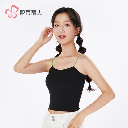 都市丽人丝质吊带背心竖条冰丝时尚美搭吊带背心LVH3A1 商品图3