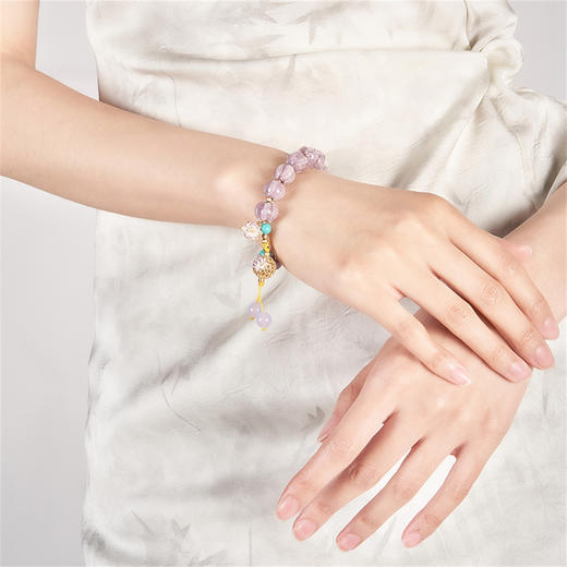 大英博物馆 东方梦境系列荷花 好运莲莲紫手链 商品图1