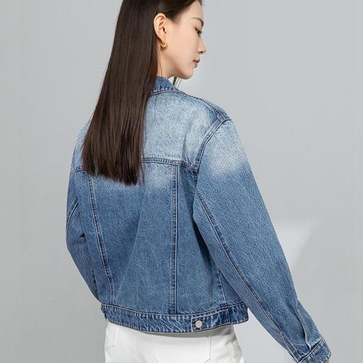 【高货xg】全新升级【铂金会员257/天猫339/差价82】(15715) 洛诗琳渐变色牛仔外套2025年春秋季新款宽松短款夹克外套 商品图4