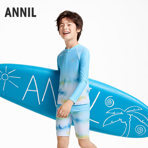 男童分体长袖泳衣套装夏季新款安奈儿童装JB527060 商品图1