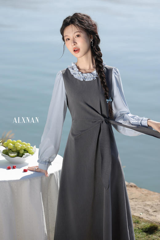 鹿向南「雨后旅途」假两件连衣裙 商品图5