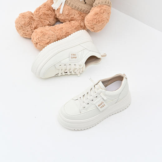 经典鲨女鞋2025年春季款韩版时尚平底舒适一脚蹬休闲鞋小白鞋KW160-517031 商品图5