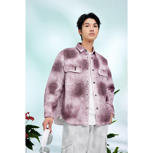 【新品上新】HX 春秋季水洗牛仔衬衫式茄克衫做旧喷色C105510004101/02 商品图8
