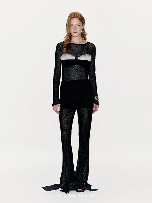 【薄云贝壳】薄纱层叠拼接设计吊带胸衣 商品图1