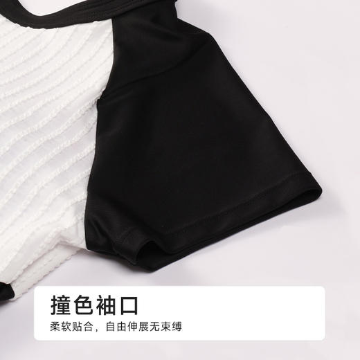 都市丽人女士连体泳衣薄提花条滨海休闲一体式泳衣LSH1B5 商品图5