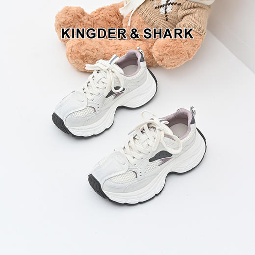 经典鲨女鞋2025年春季新款网状透气舒适显高跑步休闲鞋老爹鞋KW179-517021 商品图0