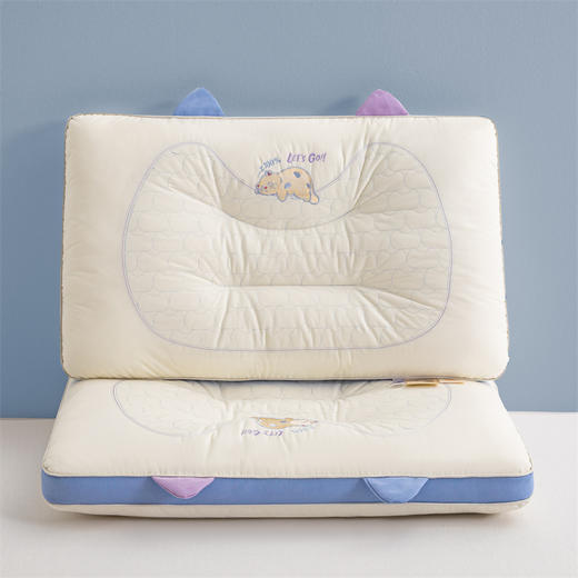 【拍2个减30元】可爱猫耳亲子枕 全棉卡通刺绣儿童款枕 商品图0