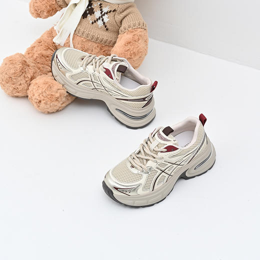 经典鲨女鞋2025年春季新款韩版网状透气舒适休闲跑步鞋老爹鞋KW160-517061 商品图5