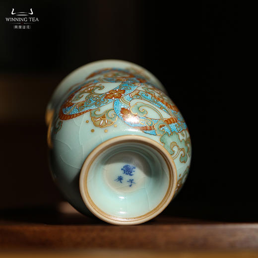问鼎汝瓷鼎峰系列天青复刻款玉金香杯（蛇来运转） 商品图4