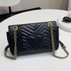 Gucci 双g 马蒙 中号 牛皮 黑金 斜挎包 商品缩略图1