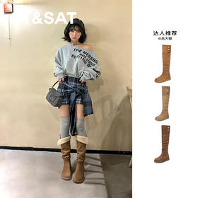 星期六时髦百搭绒里两穿长筒堆堆靴SSC4119EUA