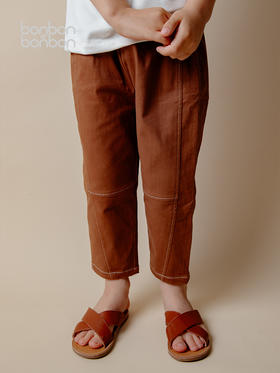 撞色压线萝卜裤