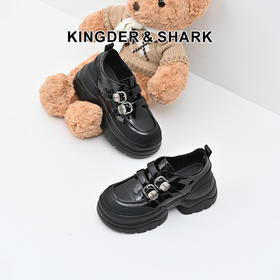 经典鲨女鞋2025年春季款百搭黑色圆头一脚蹬厚底粗跟时尚单鞋KW279-517071