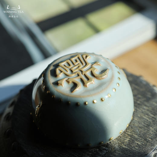 问鼎汝瓷蛇首战鼓杯（描金） 商品图4