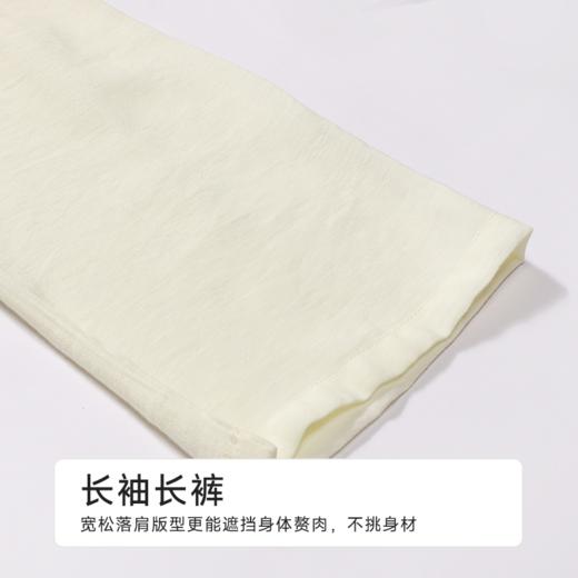 都市丽人女士梭织棉长袖套装薄麻麻纱生活家居长袖类LHH2E7 商品图6