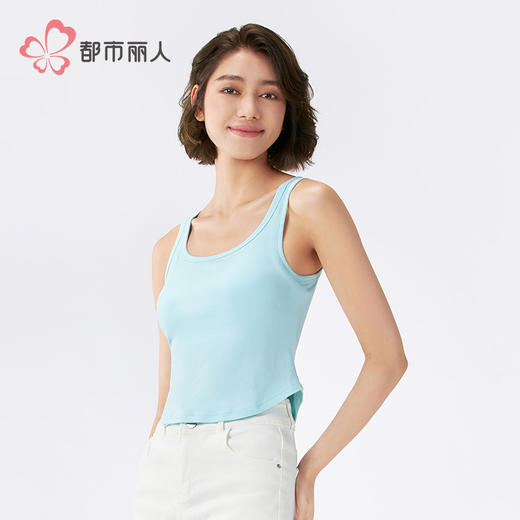 都市丽人棉质宽肩背心罗纹棉时尚美搭易搭衣宽肩背心LVH4A2 商品图5