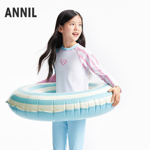 男女童分体长袖泳衣套装夏季新款安奈儿童装JM527053 商品图2