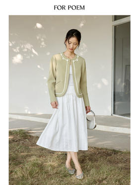 ForPoem 现货 25/SS原创设计钩针小花醋酸花边短款花边外套