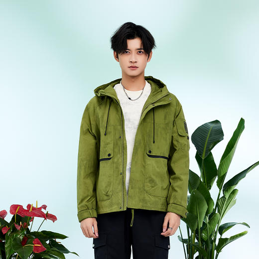 【新品上新】HX 春秋季带帽茄克衫外套脏脏扎染S105511077101 商品图8