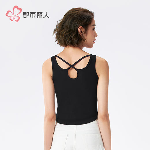 都市丽人棉质宽肩背心罗纹棉时尚美搭宽肩背心LVH4A1 商品图3