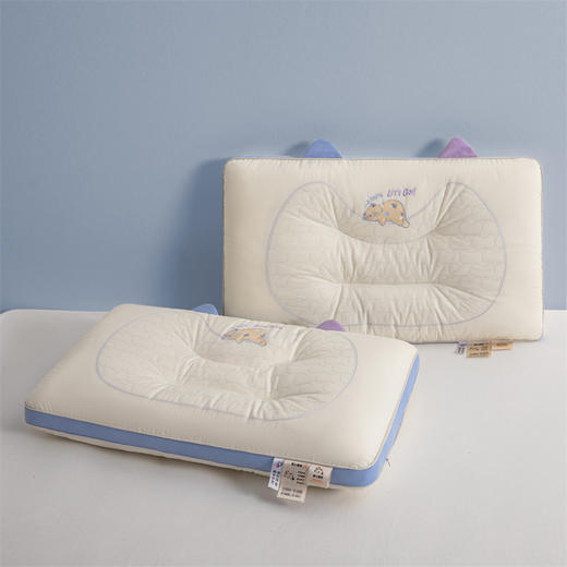 【拍2个减30元】可爱猫耳亲子枕 全棉卡通刺绣儿童款枕 商品图3