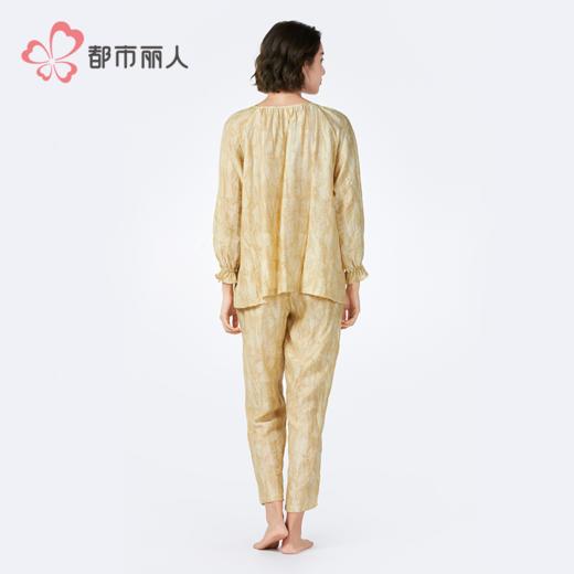 都市丽人女士梭织棉长袖套装薄梭织提花生活家居长袖类LHH2B9 商品图2