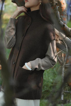 1012-2排他性独家圆正 安可拉红 牦牛绒 背心马甲 我穿L宽松