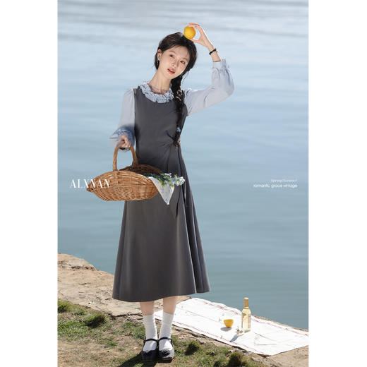 鹿向南「雨后旅途」假两件连衣裙 商品图1