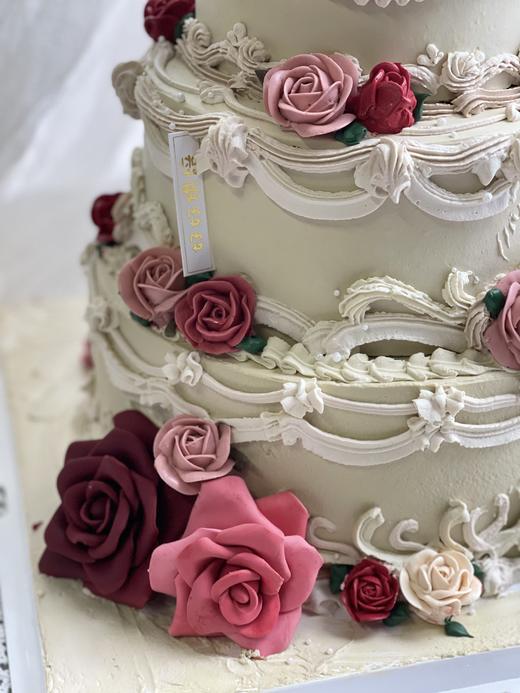 复古玫瑰裱花3层蛋糕 商品图1