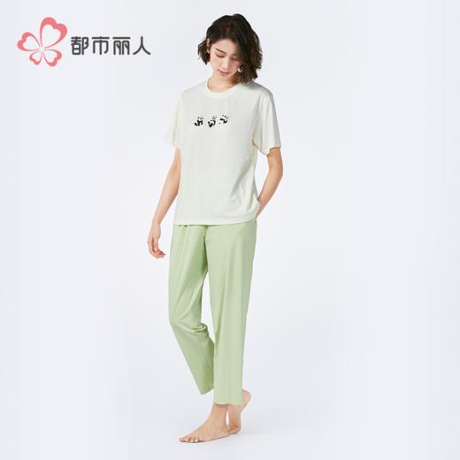 都市丽人女士棉质短袖套装薄40支TC拉架生活家居短袖类LHH2C3 商品图3