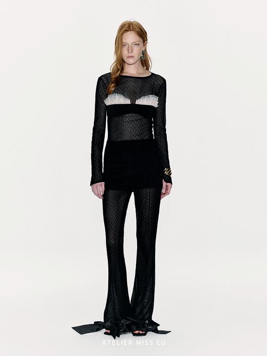 【薄云贝壳】薄纱层叠拼接设计吊带胸衣 商品图3