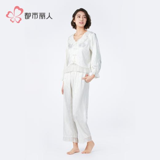 都市丽人女士丝质长袖套装薄冰雪丝提花好睡好眠长袖类LHH1A8 商品图1