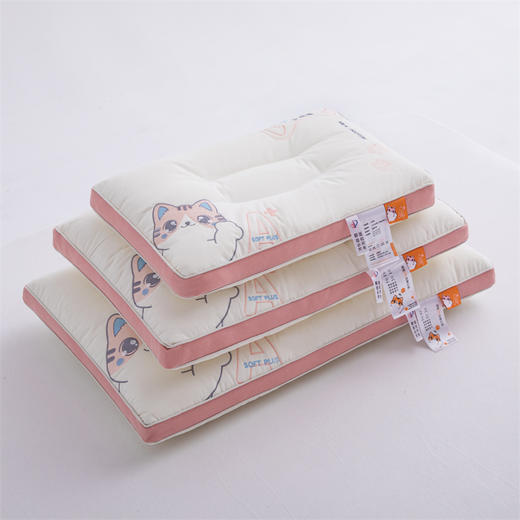 【拍2个减30元】可爱猫耳亲子枕 全棉卡通刺绣儿童款枕 商品图12