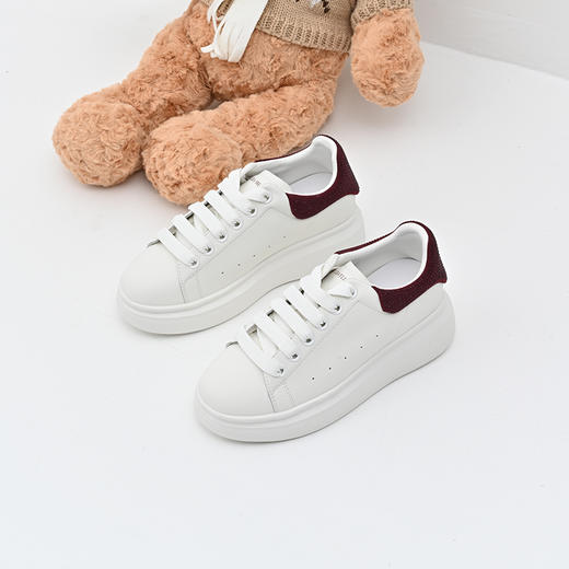 经典鲨女鞋2025年春款时尚拼色休闲内增高舒适休闲小白鞋板鞋KW160-517011/KW160-517021 商品图1