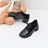 经典鲨女鞋2025年春季新款百搭黑色圆头系带中粗跟单鞋小皮鞋KC19-517011 商品缩略图7