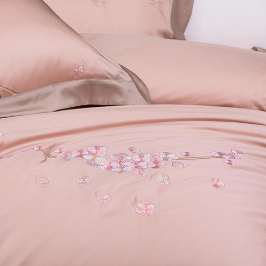 多喜爱 60S兰精天丝刺绣四件套 蝶梦翩翩 丝滑 亮泽真丝 奥地利进口兰精天丝 莱赛尔纤维 高密天丝 精美刺绣专利床单 兰花礼盒装 商品图3