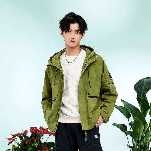 【新品上新】HX 春秋季带帽茄克衫外套脏脏扎染S105511077101 商品图5