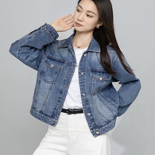 【高货xg】全新升级【铂金会员257/天猫339/差价82】(15715) 洛诗琳渐变色牛仔外套2025年春秋季新款宽松短款夹克外套 商品图1