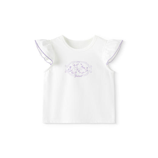 【莫奈花园系列】英氏儿童T恤夏季短袖透气女童休闲套头衫百搭上衣2025新款T恤 商品图4